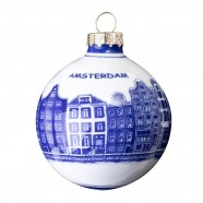 Kerstbal 7 cm - Grachtenhuizen - Kerstversiering