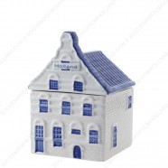 Canal house Storage Jar - Delft Blue - Pointed Gable
