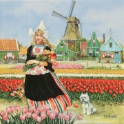 Colored Ceramics Tulipgirl - Tile 15x15 cm - Color