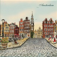 Amsterdam Canalhouses - Tile 15x15cm - Color