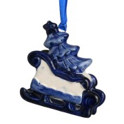 Hanging Figures  Sledge with Tree - X-mas Figurine Delft Blue