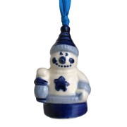 Kerstfiguren hangend Sneeuwpop - Kersthanger Delfts Blauw 