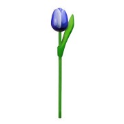 10 Blue-White Wooden Tulips...