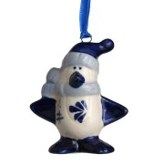 Kerstfiguren hangend Pinguin - Kersthanger Delfts Blauw 