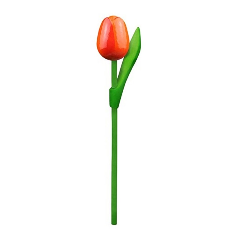 10 Oranje-Rood Houten Tulpen 20cm