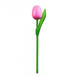10 Roze-Wit Houten Tulpen 20cm