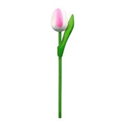 10 White-Pink Wooden Tulips...