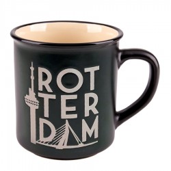 Zwarte Camp Mug Rotterdam 10cm