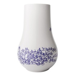 Flower Vase with Bicycle design - The Blue Bicycle no.1