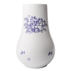 Flower Vase with Bicycle design - The Blue Bicycle no.1