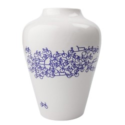 Flower Vase with Bicycle design - The Blue Bicycle no.2