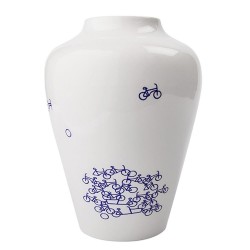 Flower Vase with Bicycle design - The Blue Bicycle no.2
