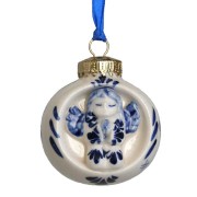 Kerstballen en pegels Kerstbal met Engel - Kerst Ornament Delfts Blauw 