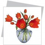 Flat Flower Small - Orange-Red Tulips