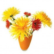 Gele Chrysant Flat Flower Raamsticker