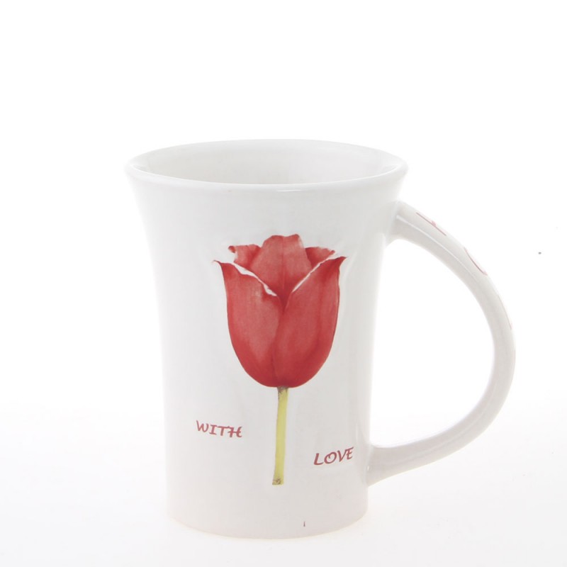 Holland Mug with Red Tulips 11cm