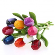 Mixed Colors - Bunch Small Wooden Tulips