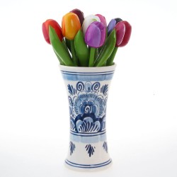 Delfts Blauwe Kelkvaas 14cm - bloemmotief