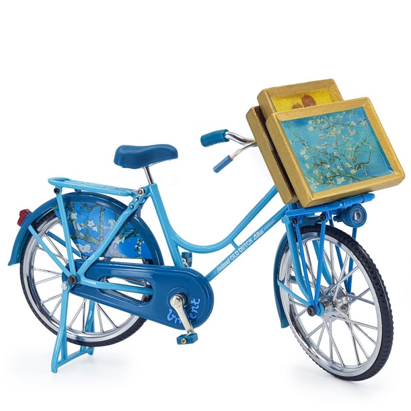 Blue Bicycle with Van Gogh Paintings - Miniature 23 x 13 cm