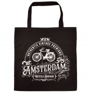 Black Amsterdam Cotton Shopper - Shopping Bag 42,5cm