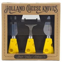 Yellow Cheese Slicer and Knives - set of 3