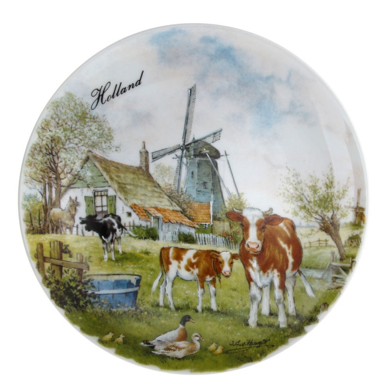 Wall Plate Windmill Cows- Large 24cm