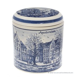 Syrup Waffle Jar Canalhouses 15cm - Delft Blue