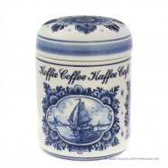 Koffie Voorraadbus Pot 14cm - Delfts Blauw