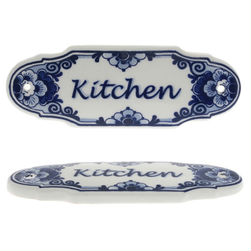 Kitchen Door Sign - Delft Blue