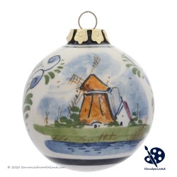 Kerstbal Molen 6,5cm - Handgeschilderd - Kleur