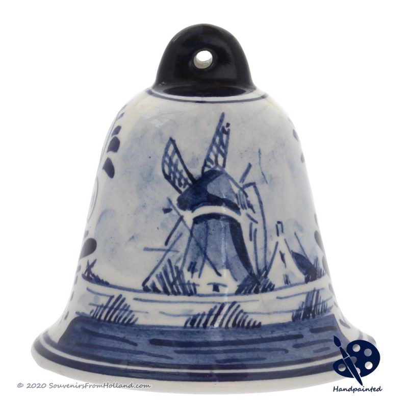 X-mas Bell Windmill 6,5cm - Handpainted Delft Blue