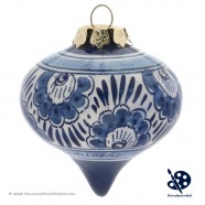 X-mas Dripball Flower 6,5cm - Handpainted Delft Blue