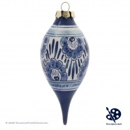 X-mas Dripball Flower 11,5cm - Handpainted Delft Blue