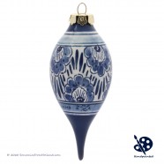 X-mas Dripball Flower 11,5cm - Handpainted Delft Blue