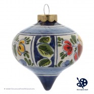 X-mas Dripball 6,5cm - Flowers / Holly - Handpainted Delftware