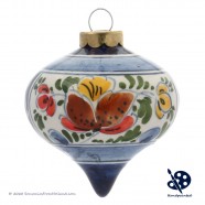X-mas Dripball 6,5cm - Flowers / Holly - Handpainted Delftware