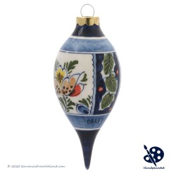 X-mas Dripball 11,5cm - Flowers Holly - Handpainted Delftware