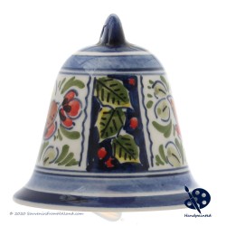 X-mas Bell 6,5cm - Flowers Holly - Handpainted Delftware