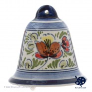 X-mas Bell 6,5cm - Flowers Holly - Handpainted Delftware