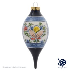 X-mas Dripball 11,5cm - Flowers Diamond - Handpainted Delftware