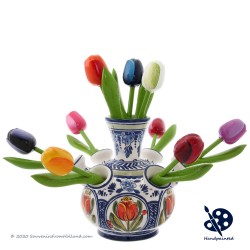 Small Tulipvase Orange Tulips - Handpainted Delftware