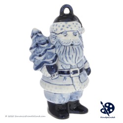 Luxury Santa Claus with Christmas Tree Ornament - Handpainted Delftware - Detailed