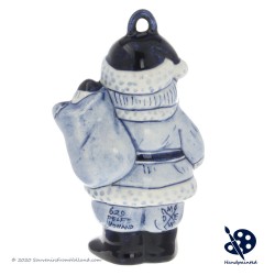 Luxury Santa Claus with Bag of Toys Ornament - Handpainted Delftware - Detailed