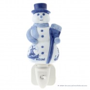 Sneeuwpop Nachtlamp - Delfts Blauw