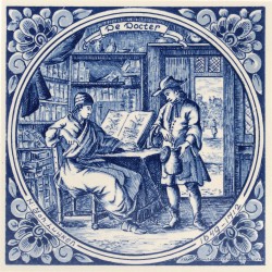 The Doctor - Jan Luyken professions tile - Delft Blue
