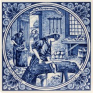 De Klompenmaker - beroepentegel Jan Luyken - Delfts Blauw