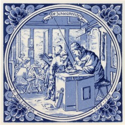 De Schoolmeester - beroepentegel Jan Luyken - Delfts Blauw