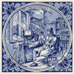 The Astrologist - Jan Luyken professions tile - Delft Blue