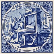 De Plaatdrucker - beroepentegel Jan Luyken - Delfts Blauw