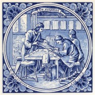 The Merchant Businessman - Jan Luyken professions tile - Delft Blue